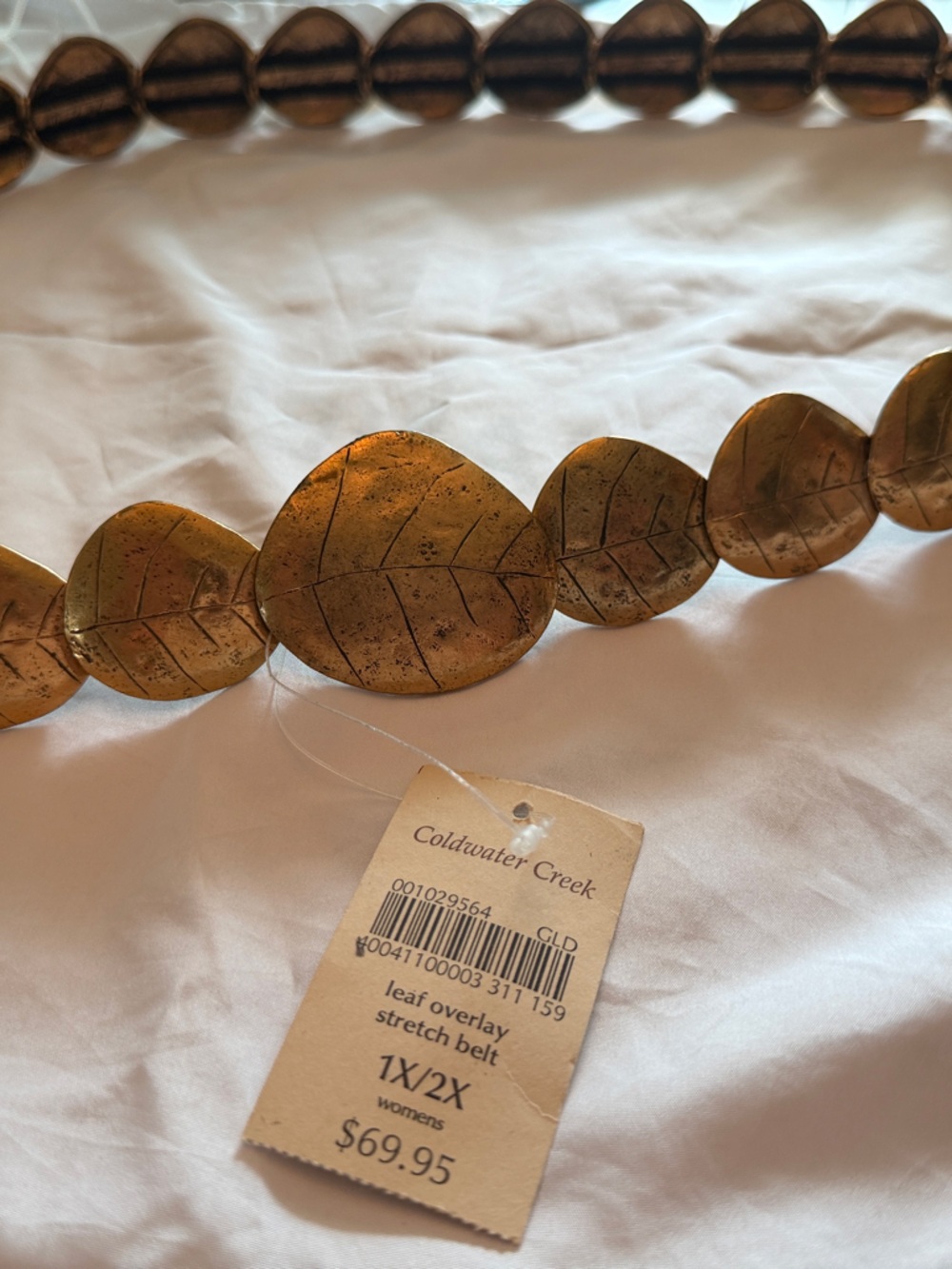 Vintage Coldwater Creek Copper Leaf Overlay stretch belt Women's Accessories